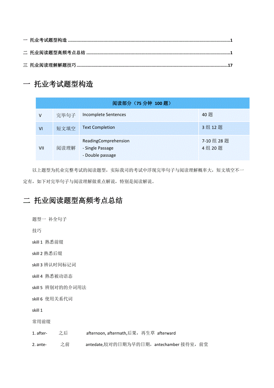 托业考试题型结构解题技巧_第1页