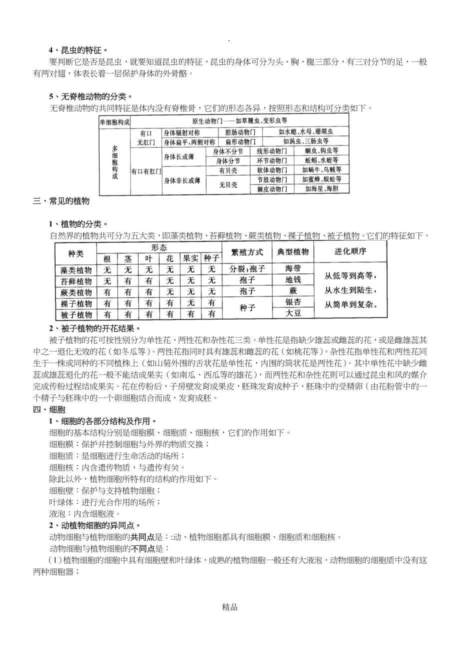 浙教版初中科学知识点总结(新、全)_第5页