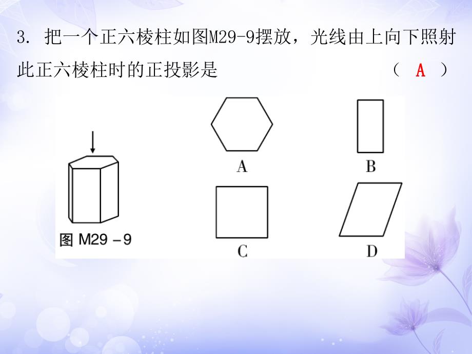 人教版九年级数学下册课件第二十九章期末复习精练考点1投影_第3页