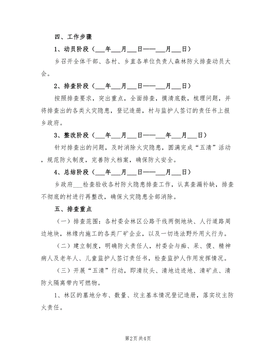 2022森林火灾隐患排查整治方案_第2页