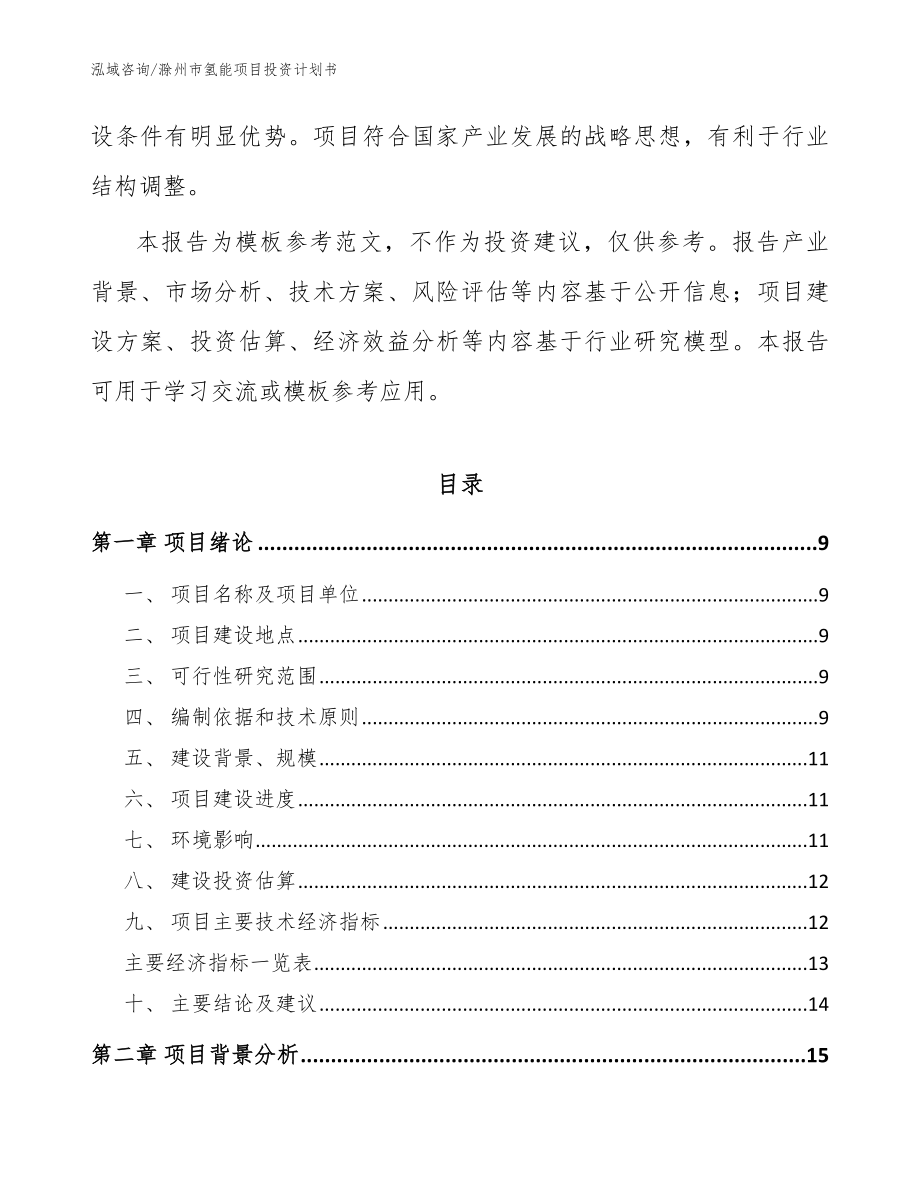 滁州市氢能项目投资计划书（范文模板）_第3页