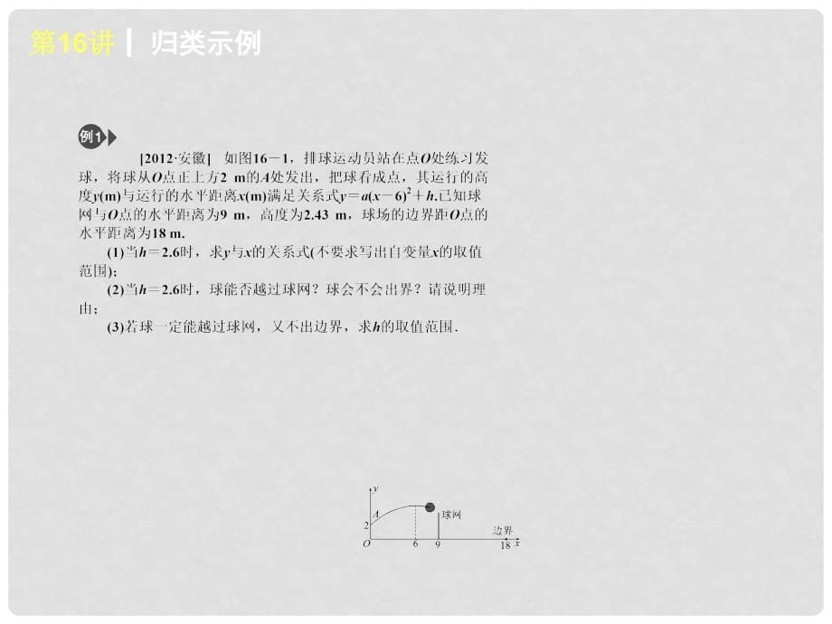 中考数学查漏补缺第一轮基础复习 第16讲 二次函数的应用课件 华东师大版_第5页