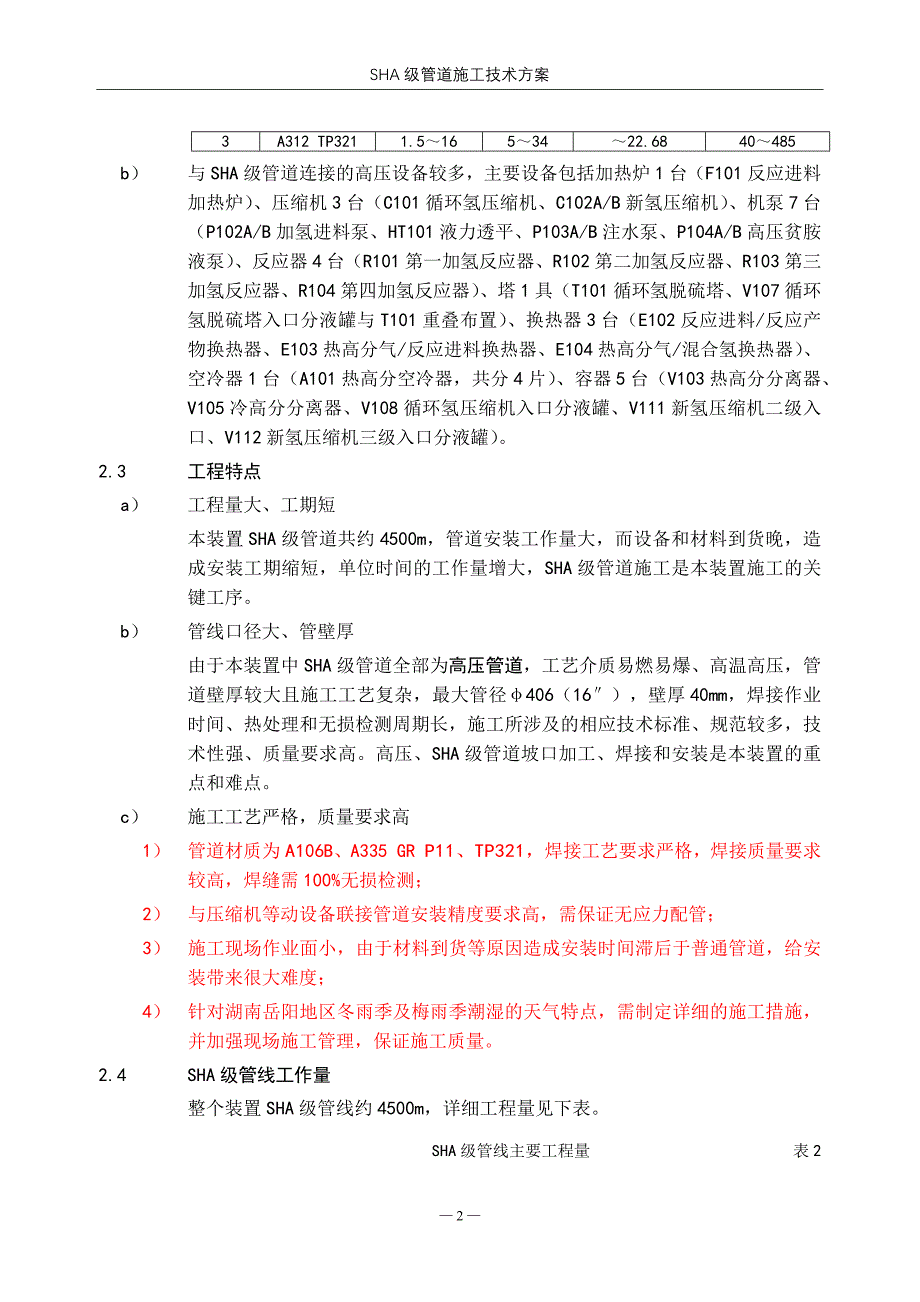 SHA级管道施工技术方案_第4页