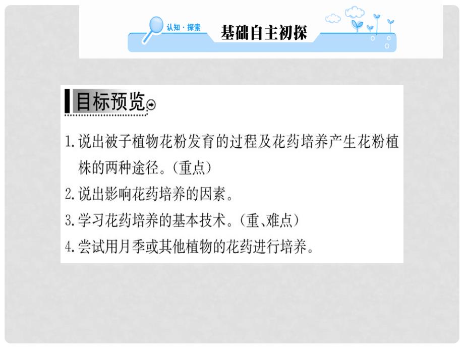 高中生物 3.2 月季的花药培养课件 新人教版选修1_第3页