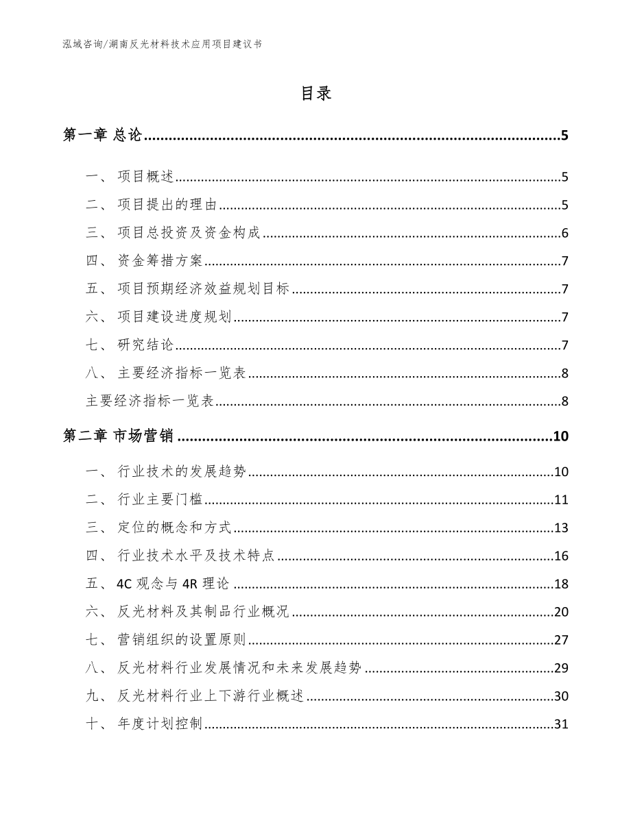 湖南反光材料技术应用项目建议书（参考范文）_第1页