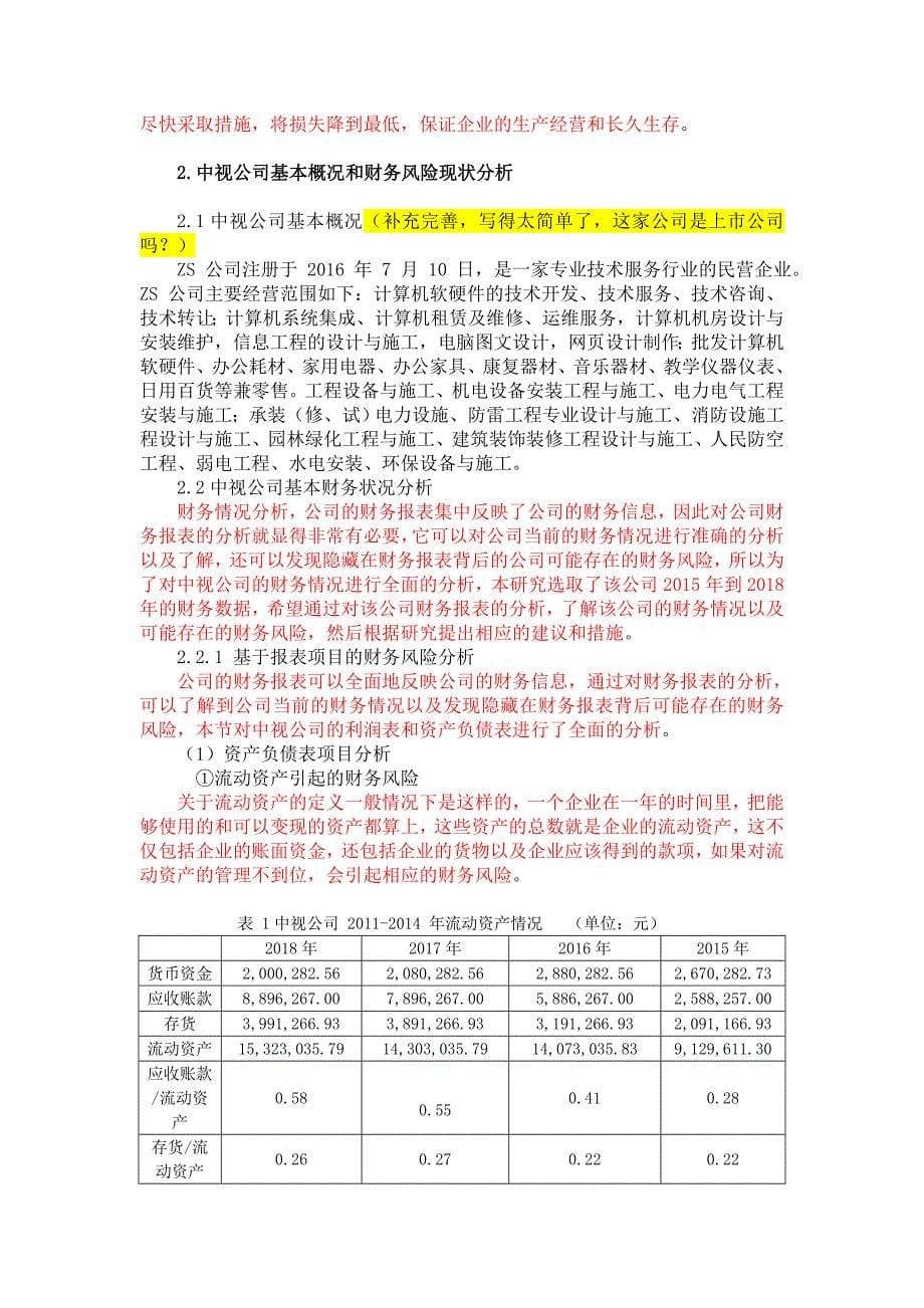 广西中视壹盾科技有限公司财务风险分析与防范_第5页