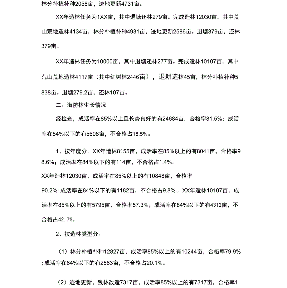 海防林建设情况的自查报告_第2页