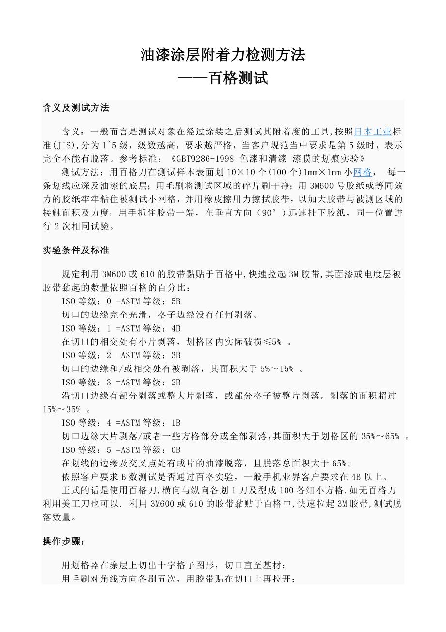 油漆涂层附着力检测方法.doc_第1页