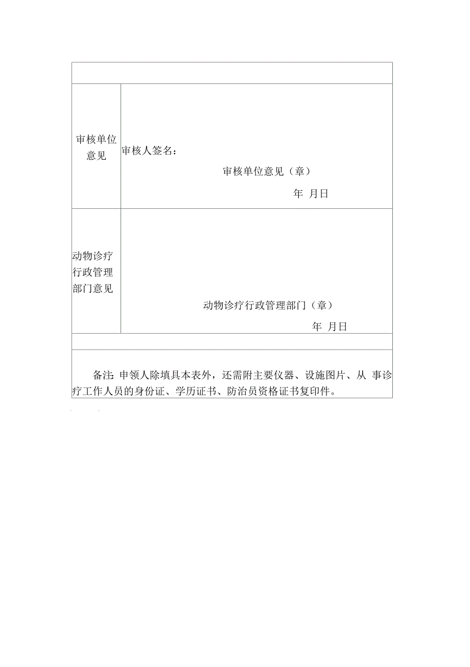 动物诊疗许可证申领核发登记表_第2页