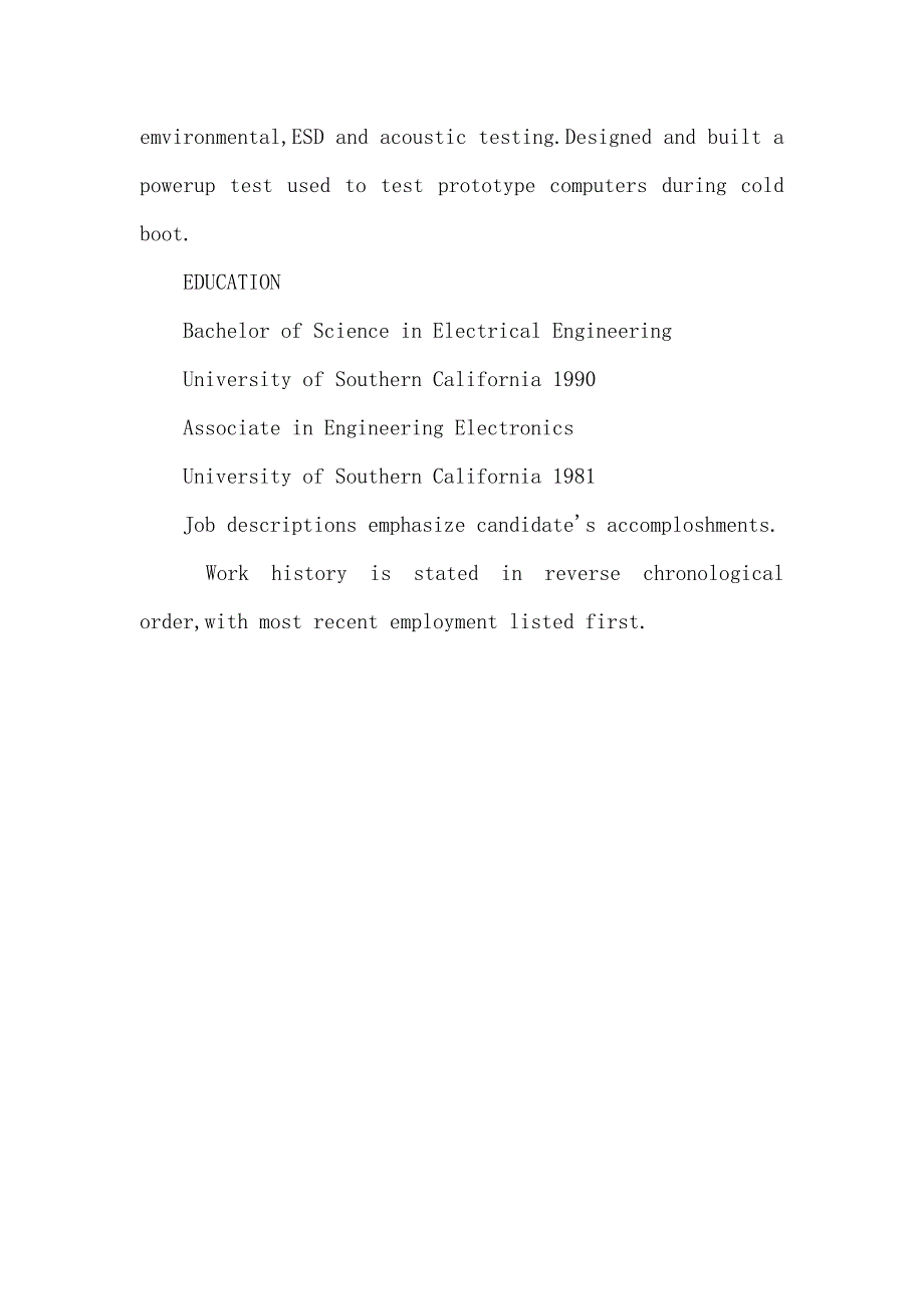 英文简历（电子工程师）ELECTRONICS_第3页