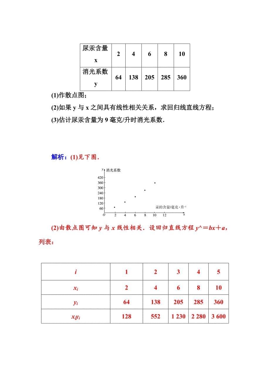 最新苏教版必修三数学：2.4线性回归方程课时训练含答案_第5页