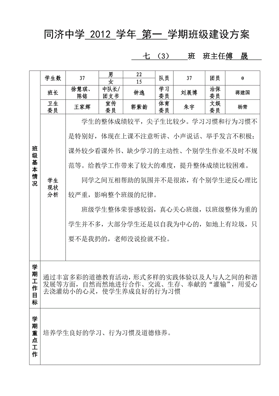 已考傅晟七（3）班级建设方案.doc_第1页