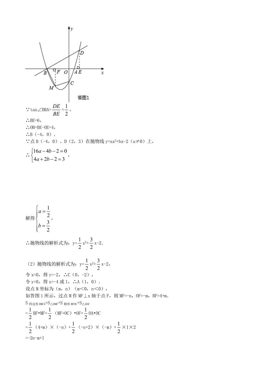 二次函数的综合题及应用(教育精品)_第5页