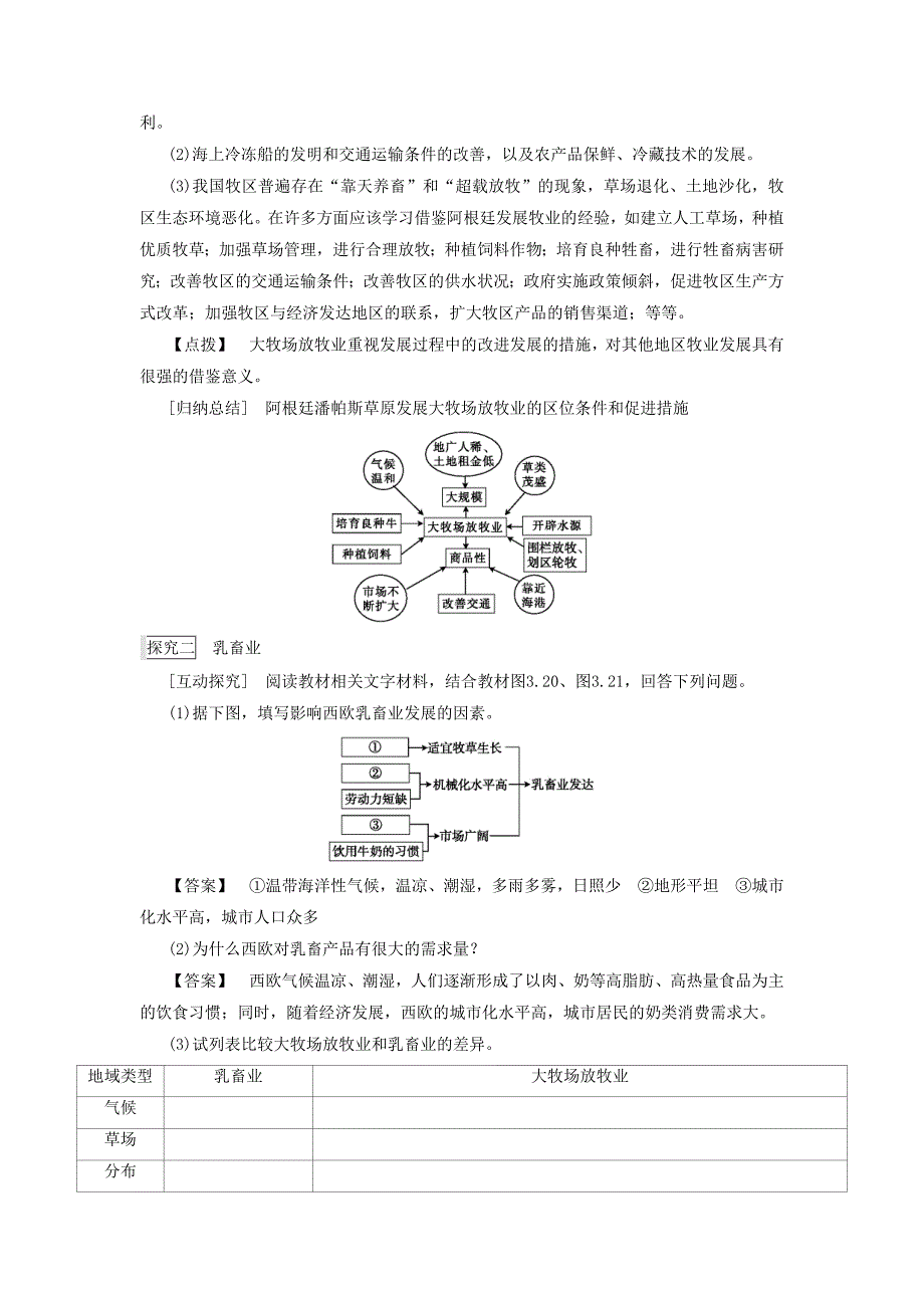 人教版高一地理必修二导学案：3.3以畜牧业为主的农业地域类型2_第3页