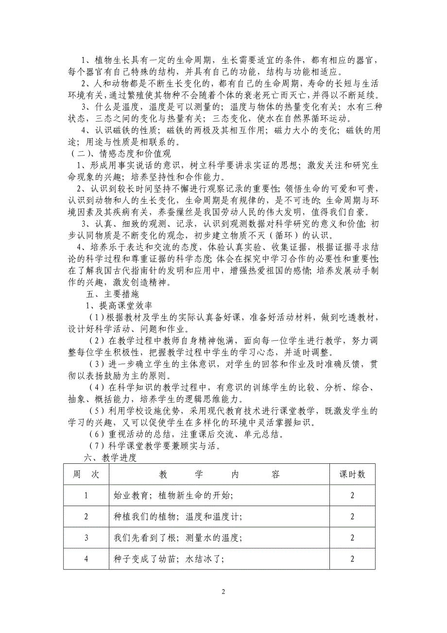 新教科版三年级科学下册教学计划.doc_第2页