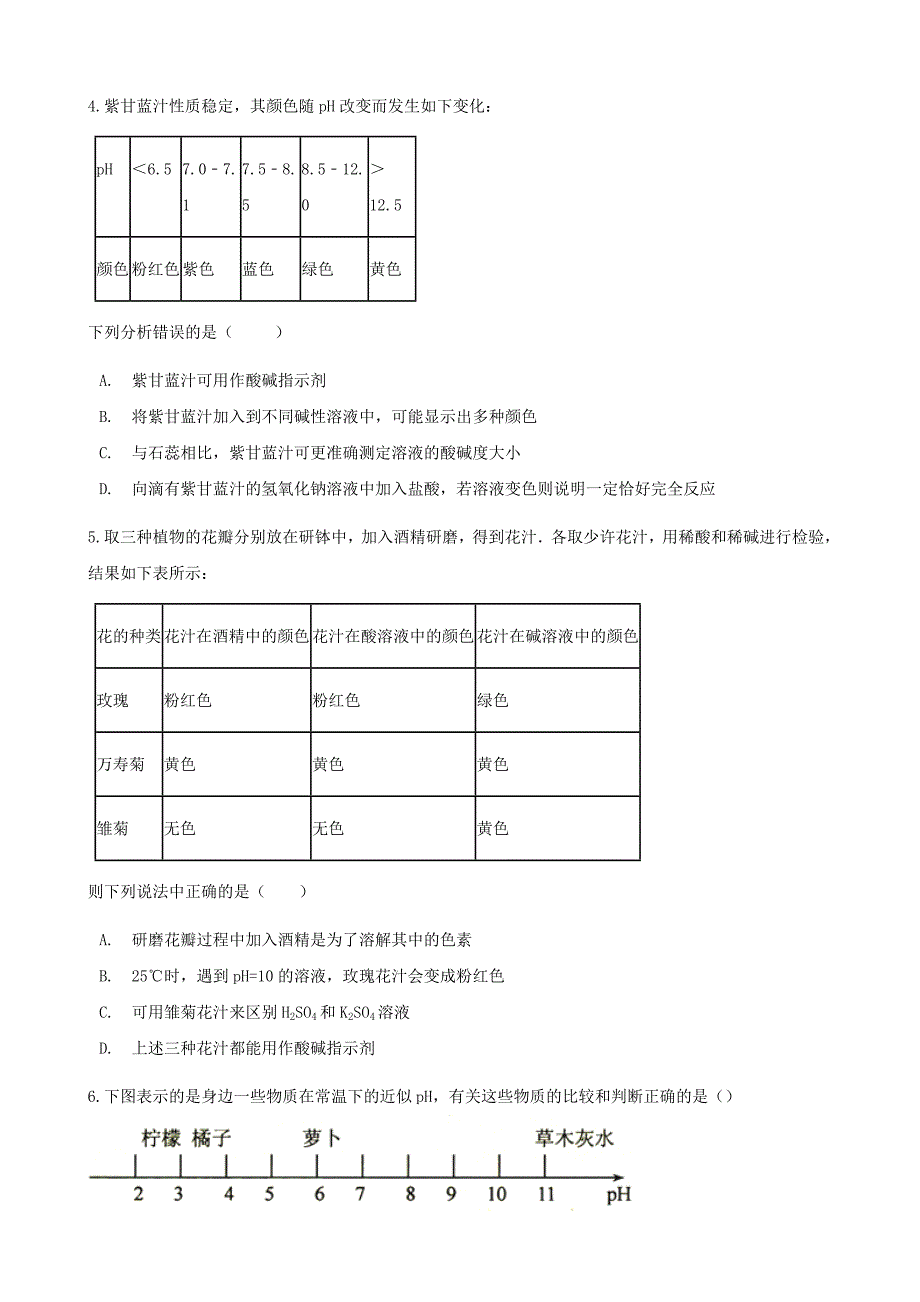 2017-2018学年九年级化学下册第七单元常见的酸和碱7.3溶液的酸碱性同步练习新版鲁教版_第2页