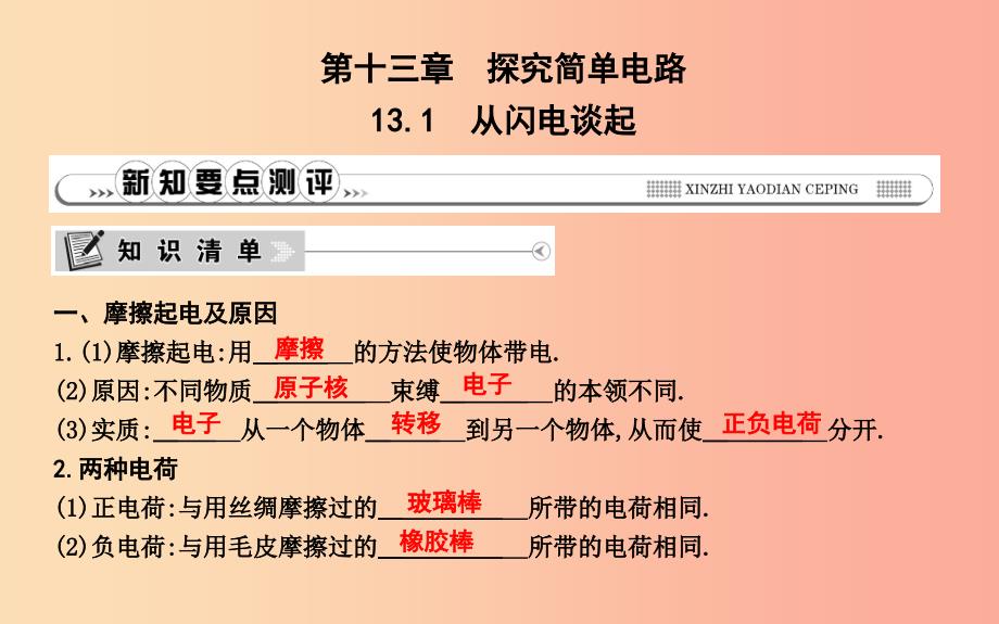 2019年秋九年级物理上册13.1从闪电谈起课件新版粤教沪版.ppt_第1页