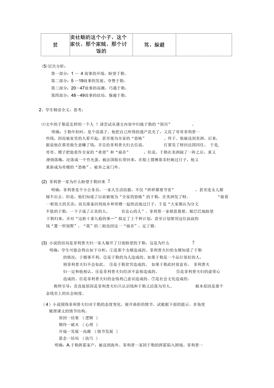 我的叔叔于勒答案_第3页