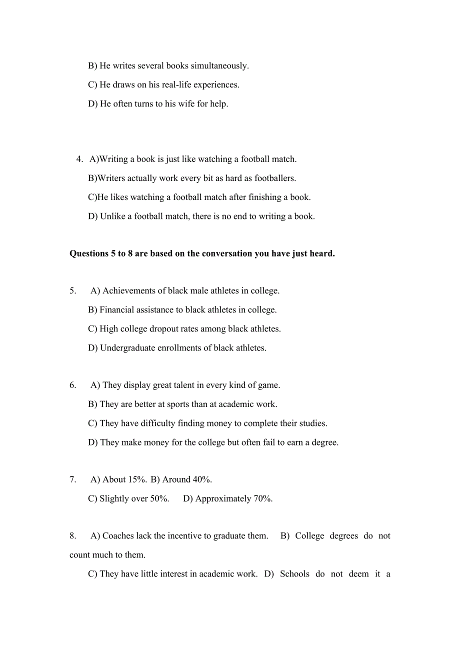 大学英语六级模拟真题第一套试卷及答案_第3页