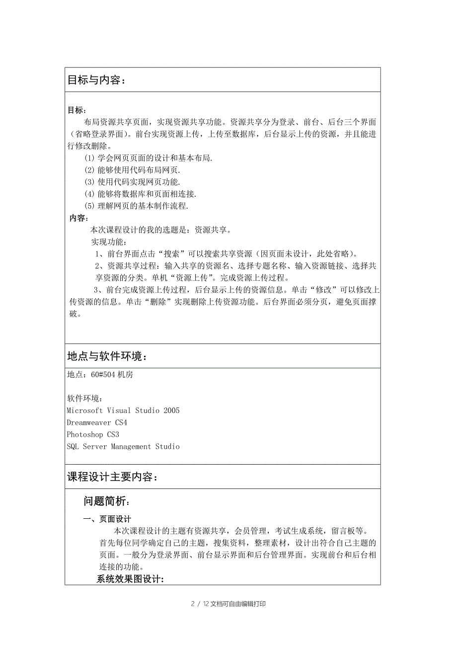 网站资源共享课程设计报告_第2页