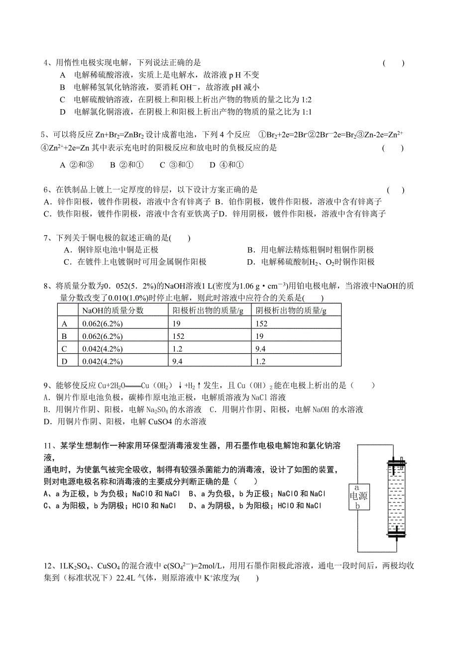 2022年高考化学专题复习讲练---电解的原理_第5页