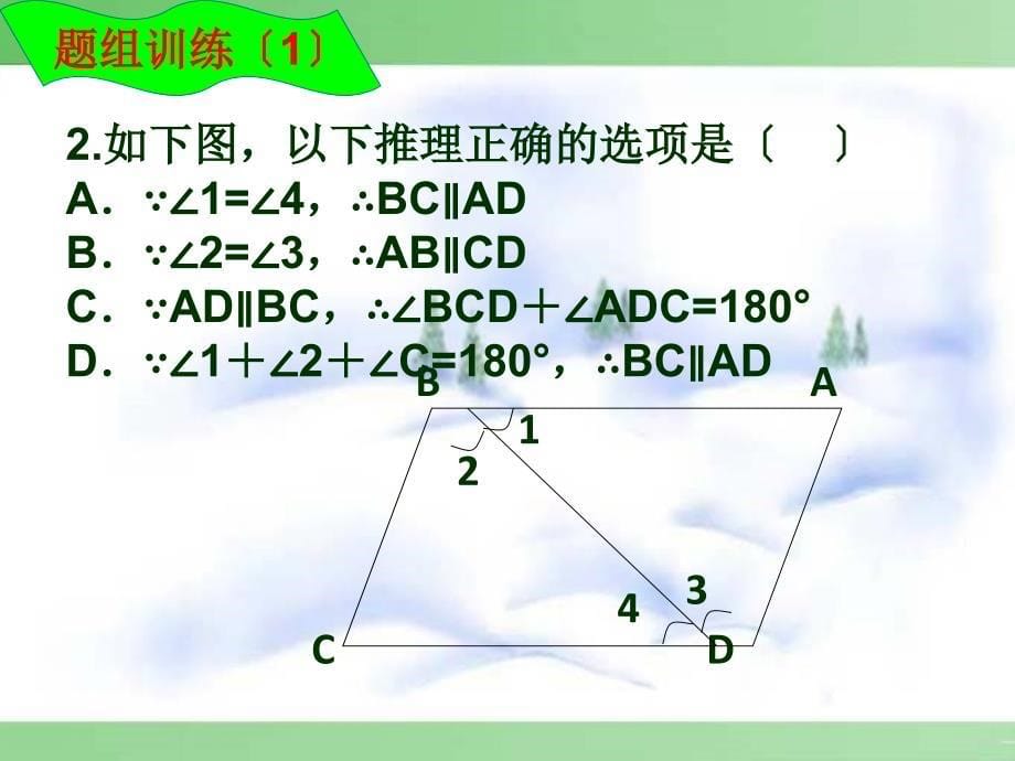 平行线的判定与性质综合运用习题课_第5页