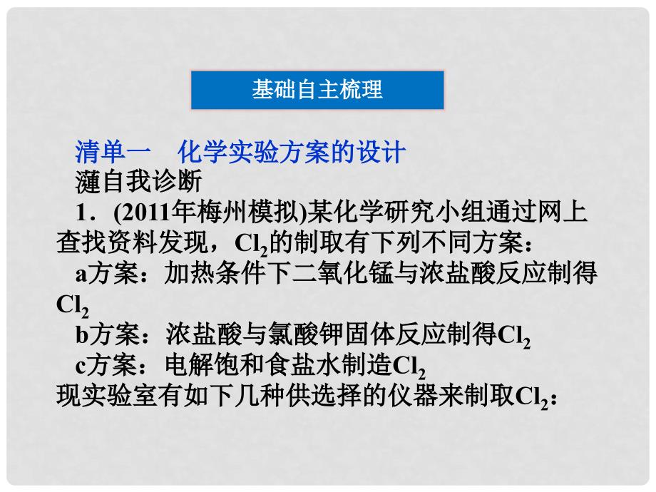 江苏专用高考化学总复习 专题12第四单元实验方案的设计与评价课件 苏教版_第3页