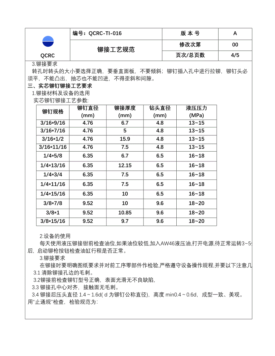 铆接工艺规范_第4页