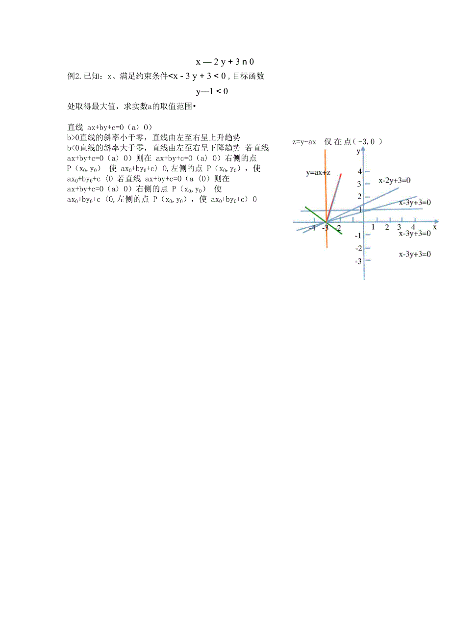 线性规划题型三 线性规划中的求参数取值或取值范围问题_第3页