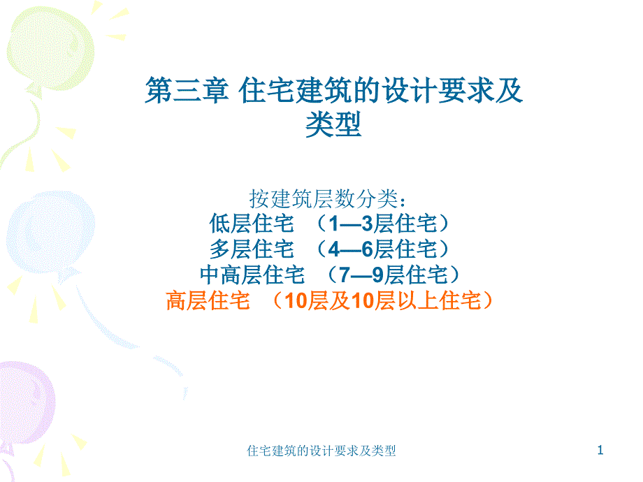 住宅建筑的设计要求及类型课件_第1页