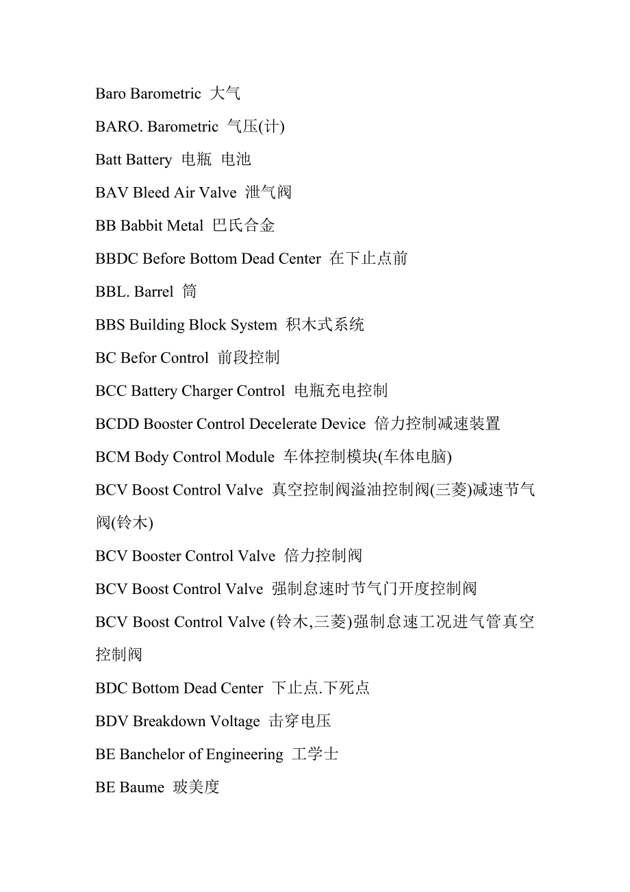 B汽车维修技术缩略语英汉对照.doc_第2页