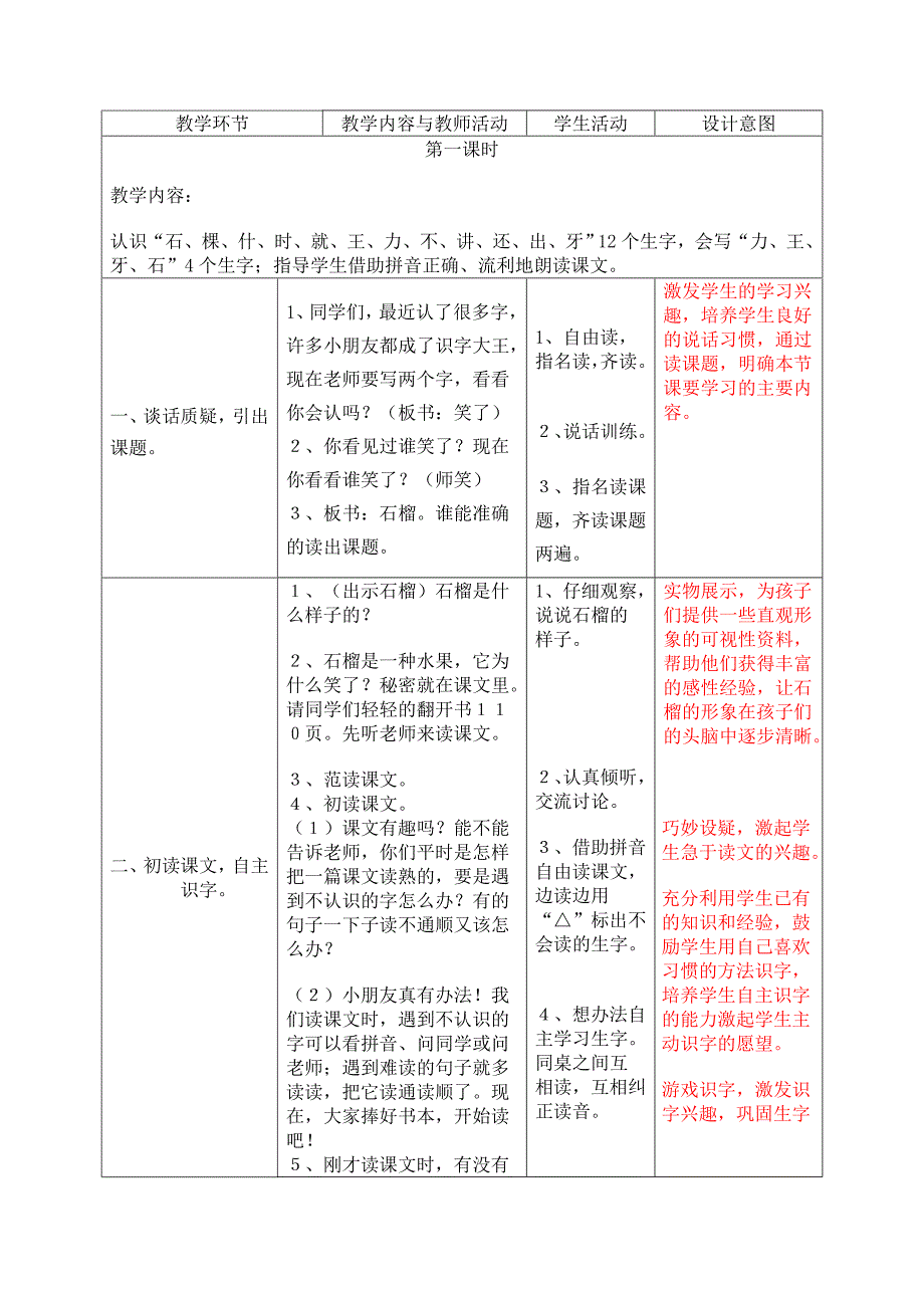 《石榴笑了》教学设计_第2页