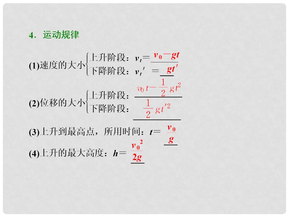 高中物理 第3章 抛体运动 第2节 竖直方向上的抛体运动课件 鲁科版必修2_第4页