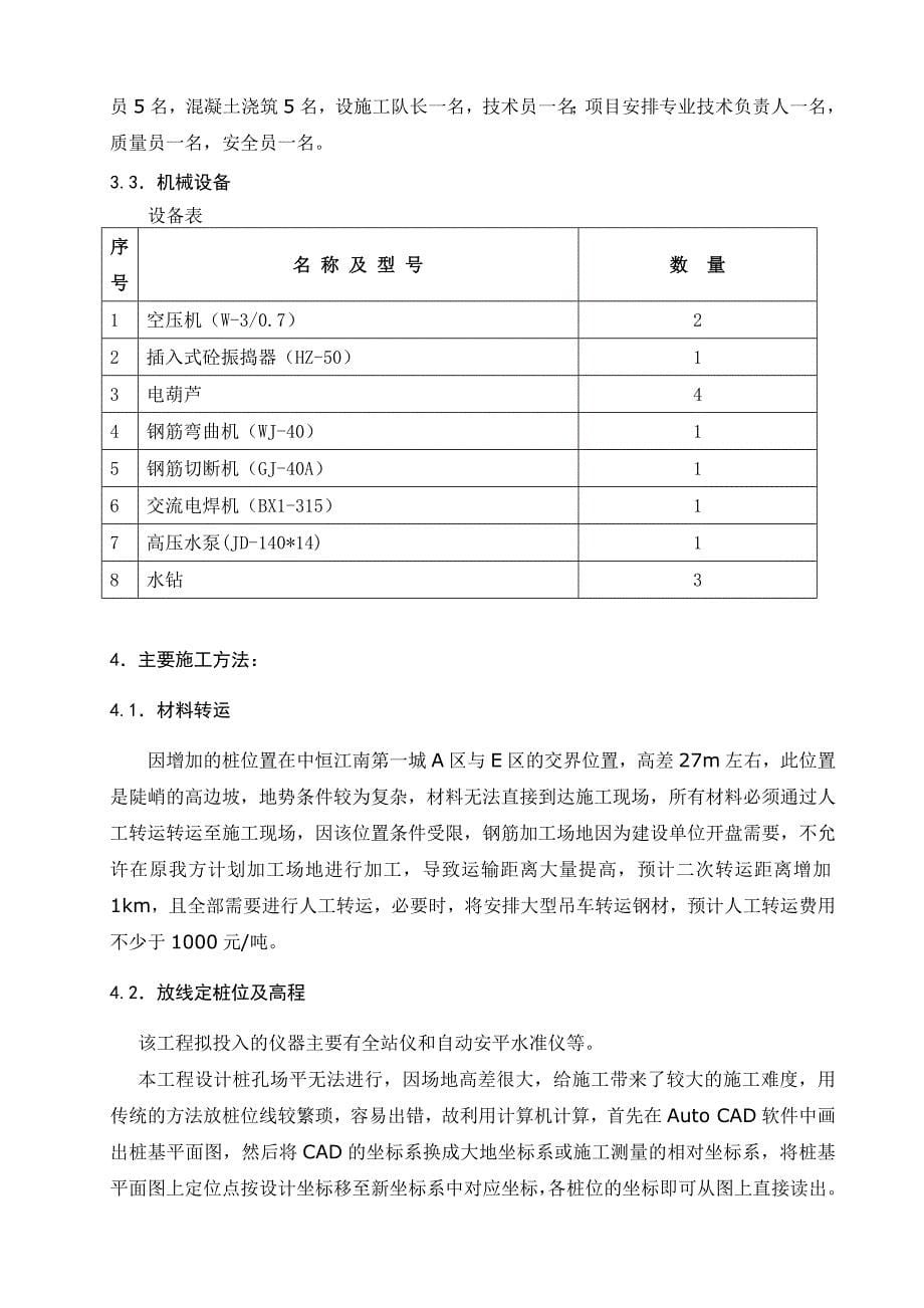 挡土桩及桩间挡板工程人工挖孔桩施工方案_第5页