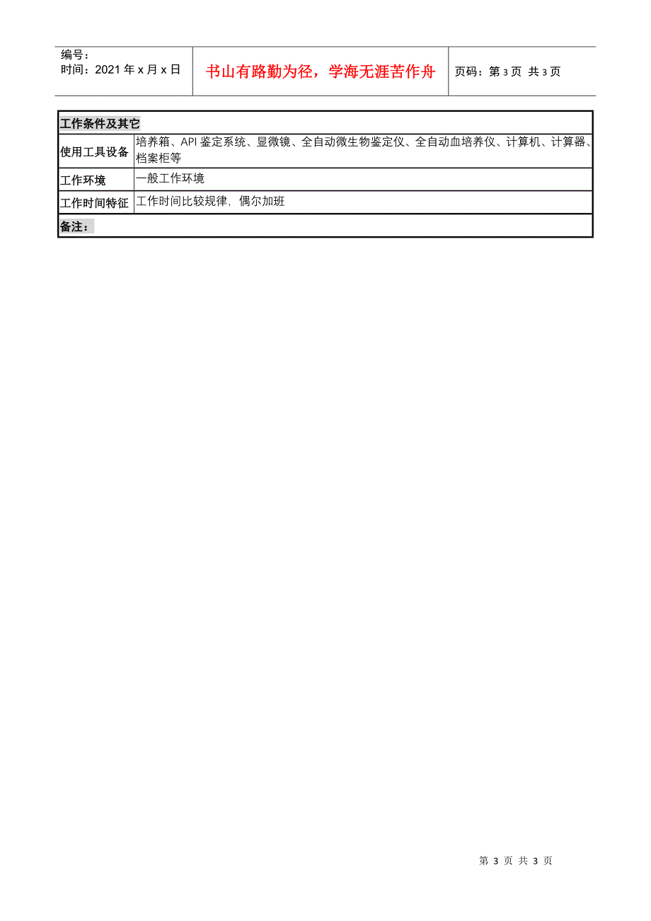 湖北新华医院检验部微生物学检验组组长岗位说明书_第3页