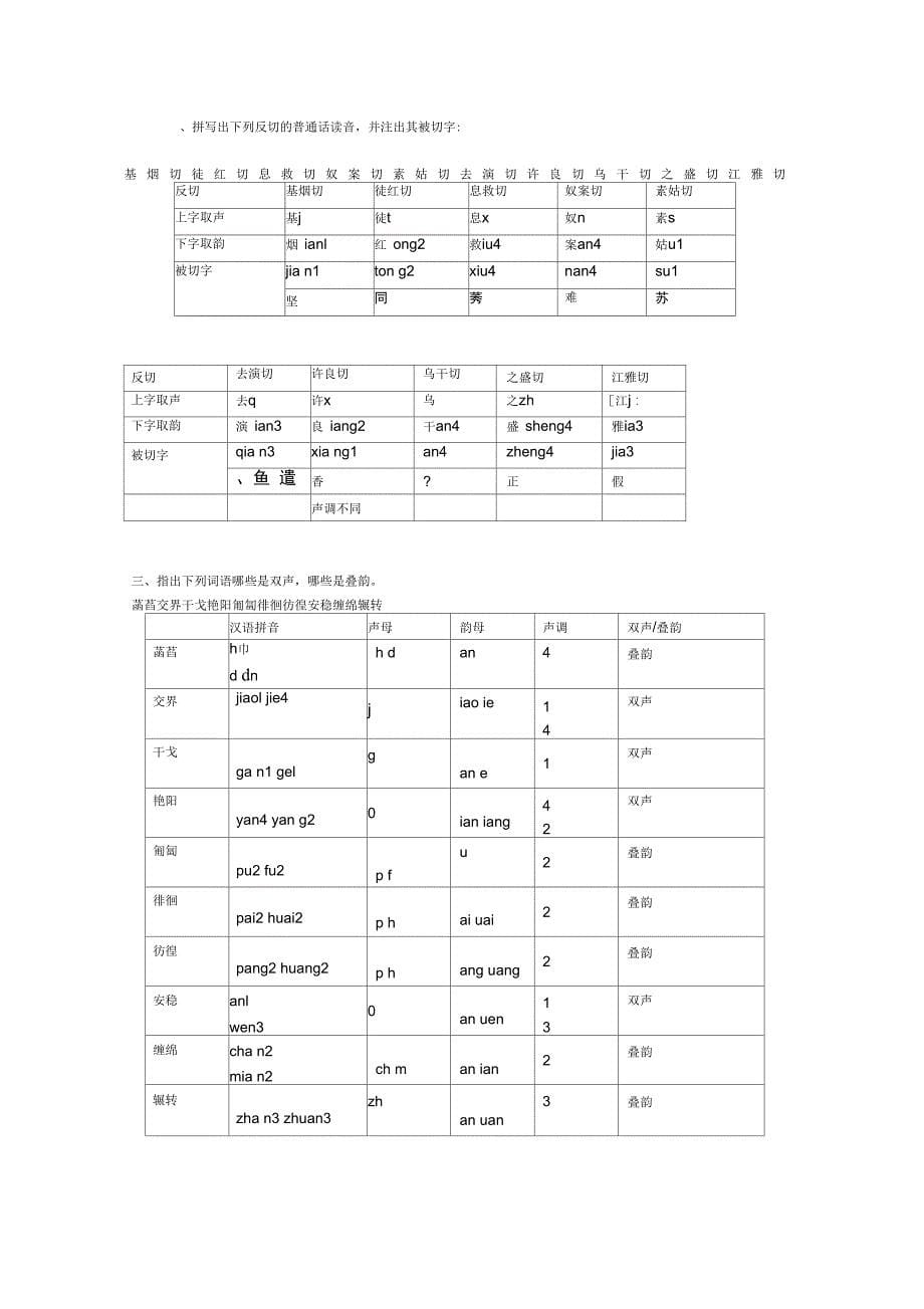 唐作藩《音韵学教程》练习_第5页