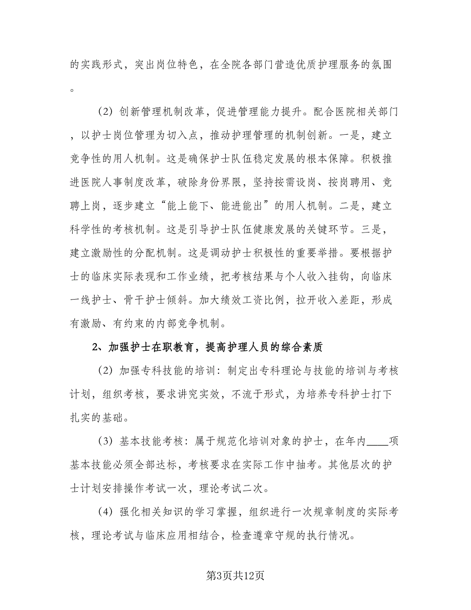 优秀护士工作计划安排范文（四篇）.doc_第3页