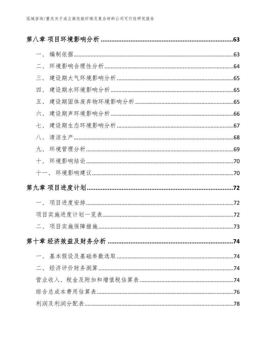 重庆关于成立高性能纤维及复合材料公司可行性研究报告_模板范文_第5页