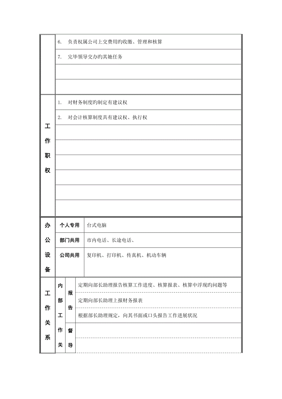 资产管理部会计的职位专项说明书_第2页