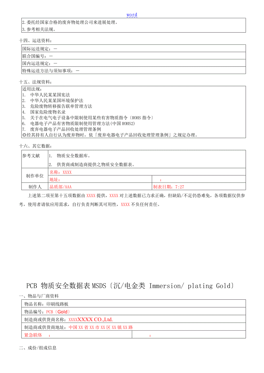 电路板PCBMSDS新颖全面包含所有表面处理_第3页