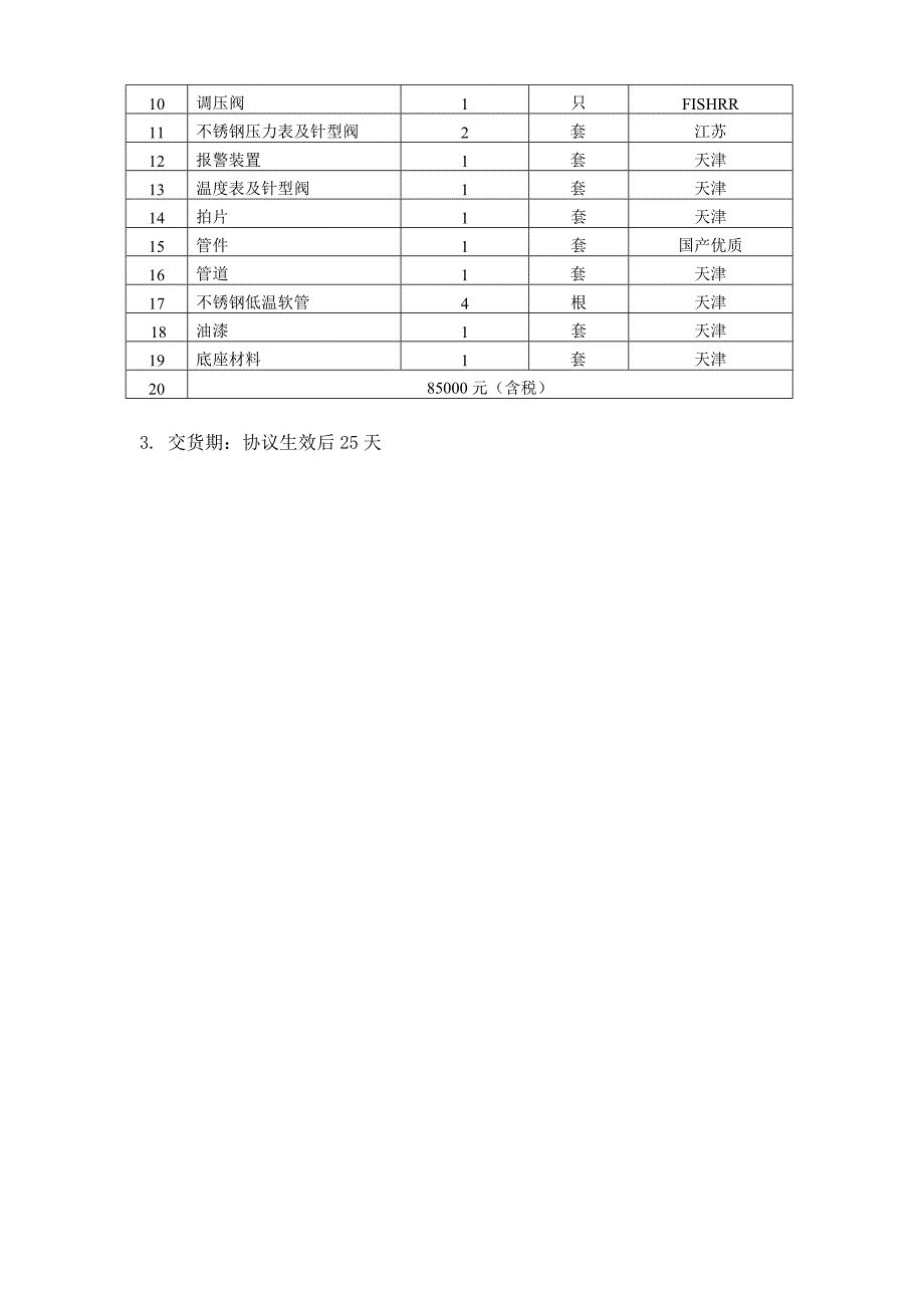 方天然气设备报价方案_第4页