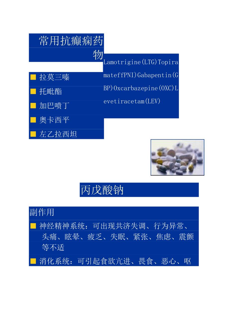 常用抗癫痫药物副作用及临床注意事项精_第2页