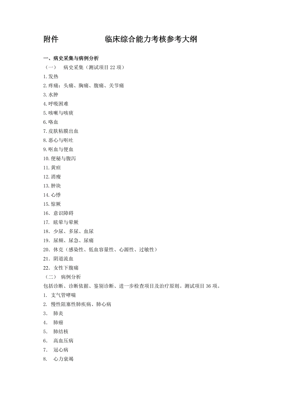 临床综合能力考核参考大纲.doc_第1页