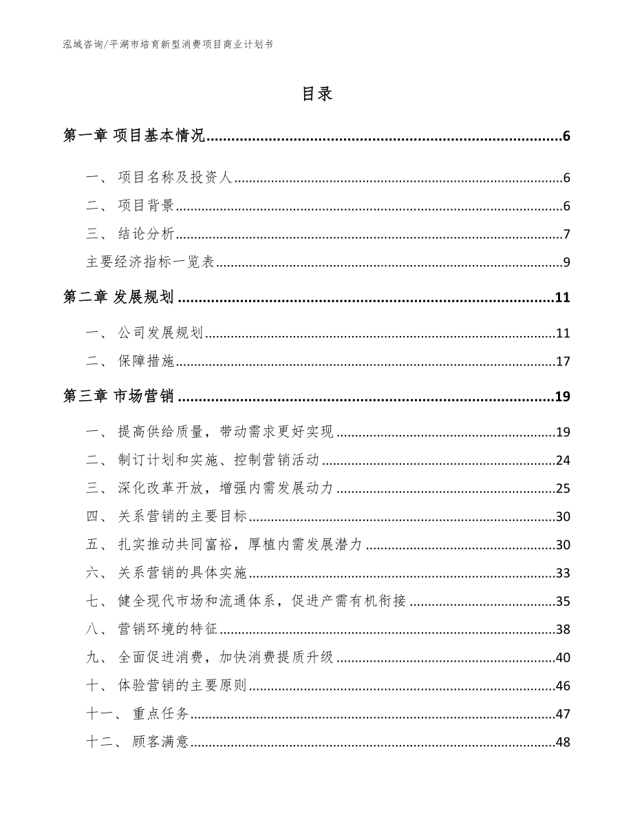 平湖市培育新型消费项目商业计划书_第1页