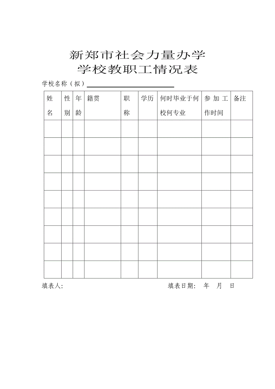 民办学校培训班申请办学模板及填写表格_第3页