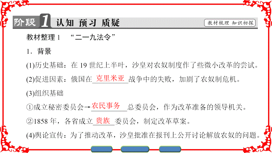 高中历史 第七章 俄国农奴制度改革 2 1861年俄国农奴制改革课件 北师大版选修1_第3页