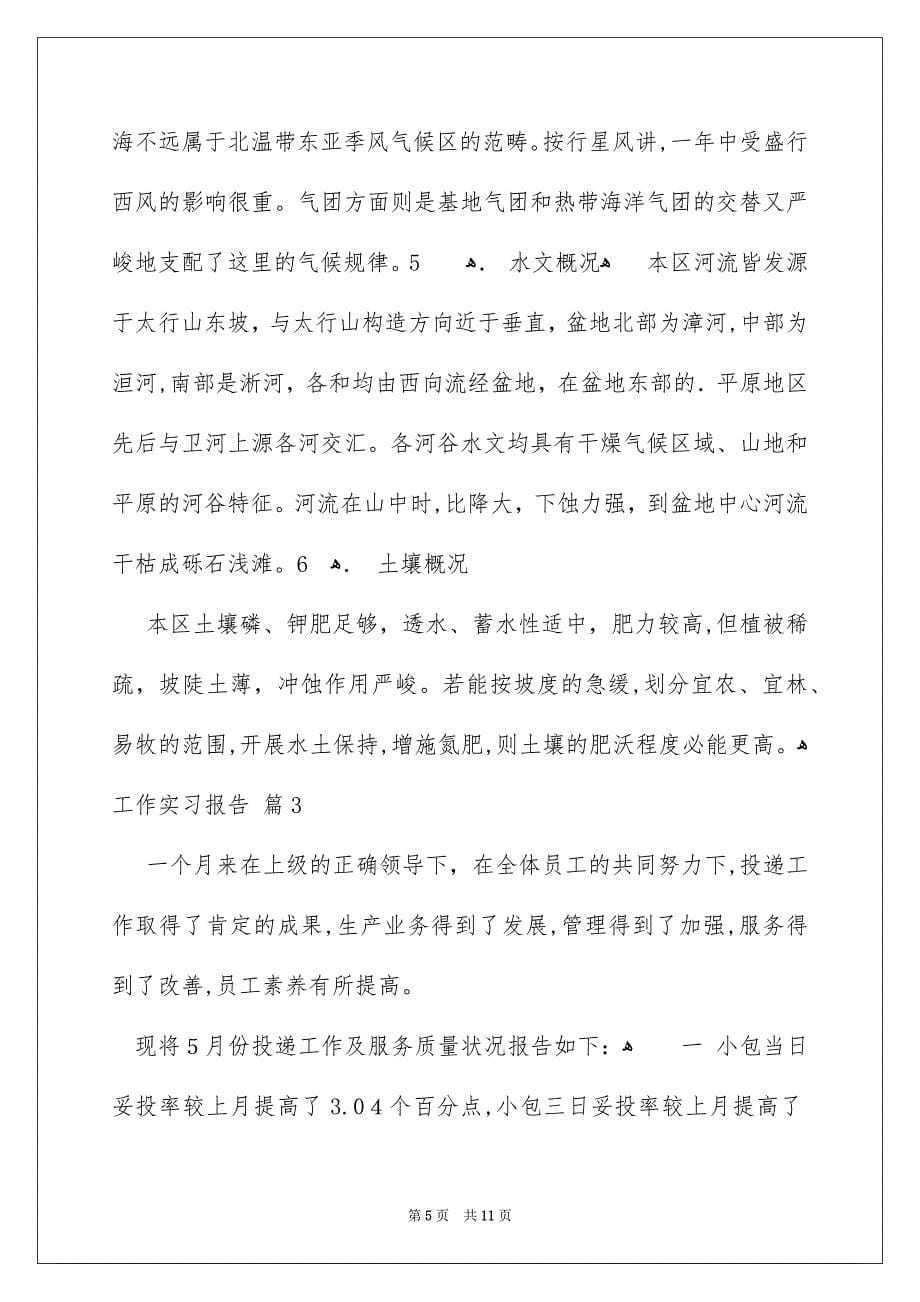 工作实习报告范文锦集五篇_第5页