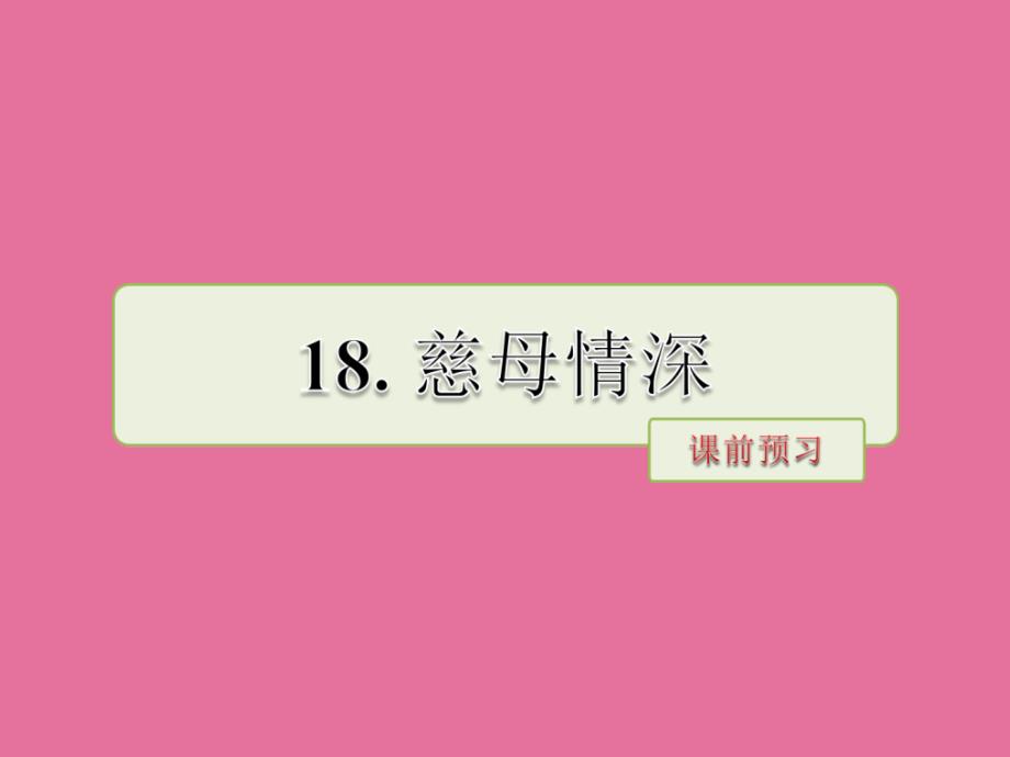 五年级上册语文课前预习18.慈母情深人教新课标ppt课件_第1页