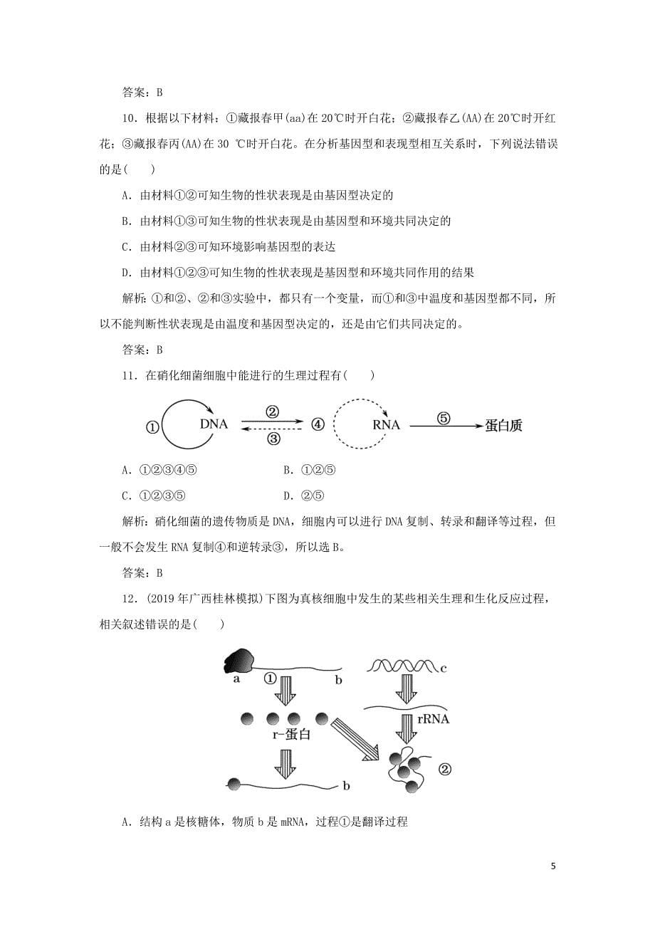 2020版高中生物课时作业11基因对性状的控制含解析新人教版必修2.doc_第5页