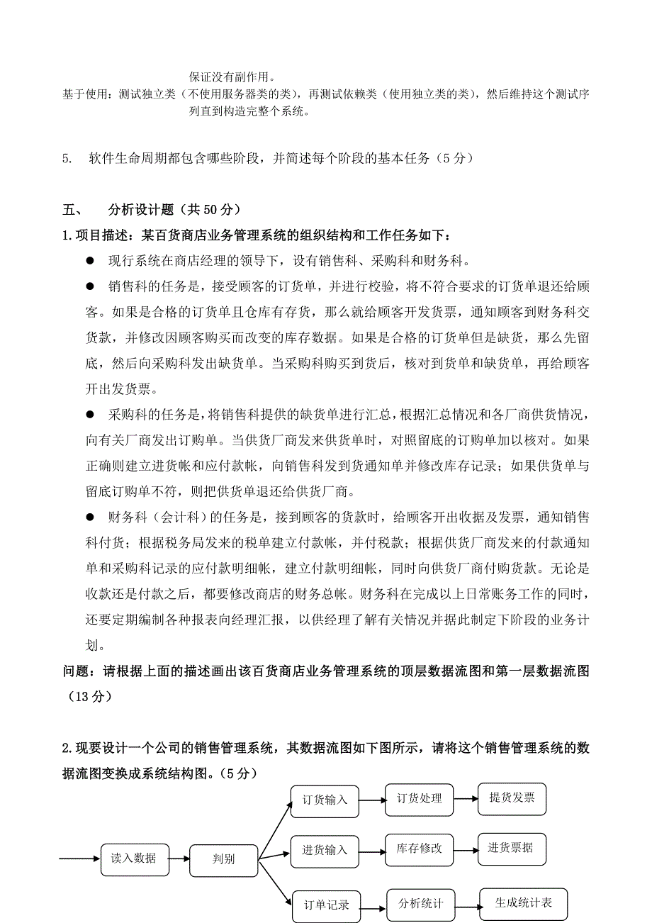 软件工程导论期末试卷_第4页